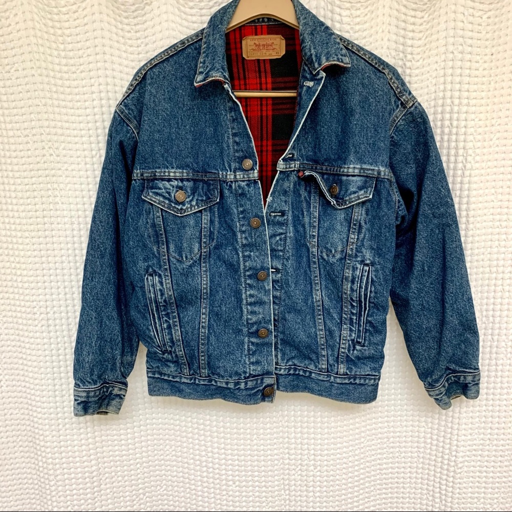 LEVIS VINTAGE FLANNEL LINED JEAN JACKET SZ XS!!!